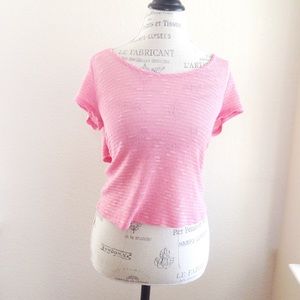 NWOT "Bubblegum" pink open-back bow-tie top